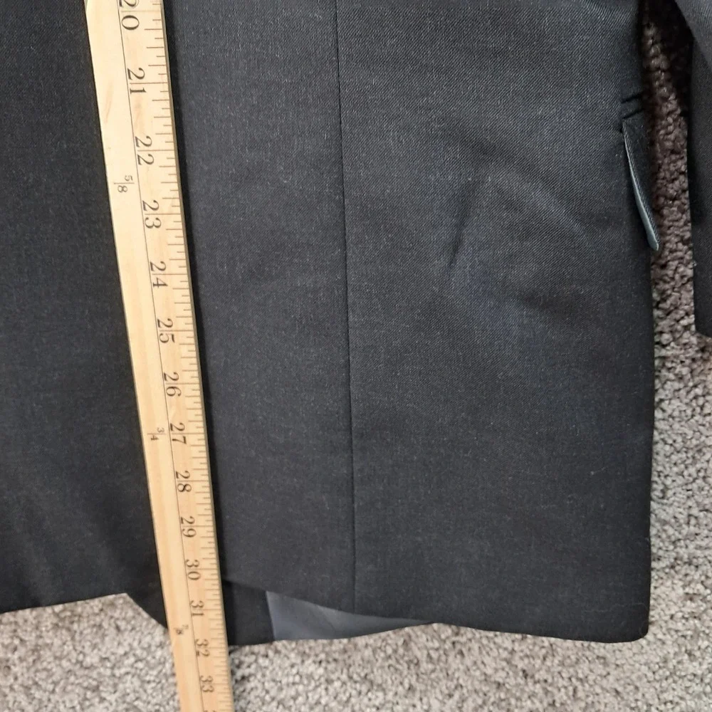 Jones New York JNY Mens Black 100% Wool 3-Button Blazer Sport Coat Size 46 Short